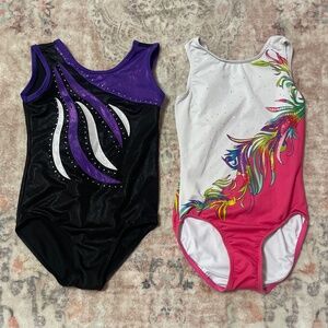 2 set girl gymnastics leotard